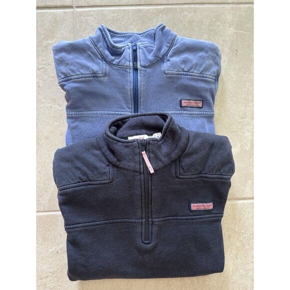 Vineyard Vines Sweater‎ Womens Medium Blue Quarter Zip Set Preppy Cozy Nautical - Picture 2 of 15